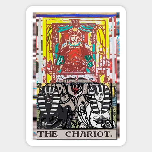 The Chariot Tarot Card Tarot Lover Gift Design Sticker by artmythica